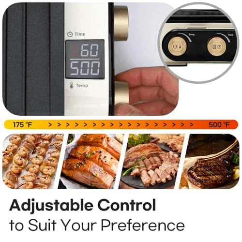 Smokeless Double Care Grill, Electric Indoor Tabletop Grill, Dual Heating, Fast Grilling, Portable, Nonstick, Adjustable Temperature, Ideal for K-BBQ