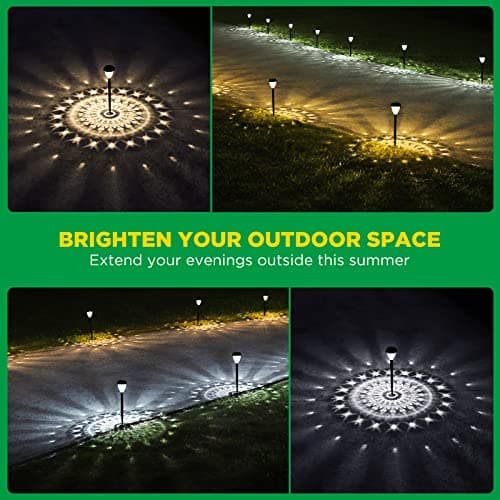Super Bright Solar Lights, Waterproof 10 Pack, Dusk to Dawn Up to 12 Hrs Solar Powered Outdoor Pathway Garden Lights Auto On/Off, LED Landscape Lighting Decorative for Walkway Patio Yard
