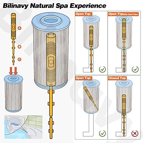 Spa in-Filter Mineral Sticks Parts for Hot Tub Filter Cartridge, Last for 4 Months, Yellow, 2PCS