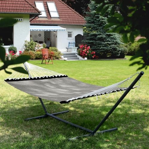 Patio Watcher 13 FT Quick Dry Textilene Hammock - Outdoor Double Hammock - Heavy Duty for Outside - 450 lbs Capacity - Mocha