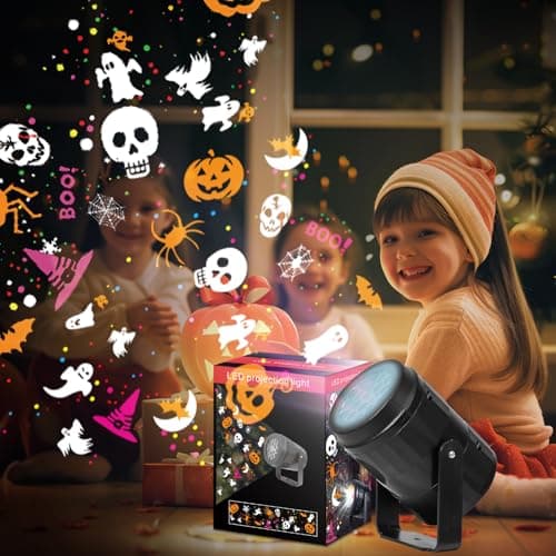 Halloween Projector Lights Outdoor/Indoor, Led Lights Projector Waterproof for Gift Halloween Decorations, Holidday Projector Home Party Light Show for Halloween (Halloween Light)
