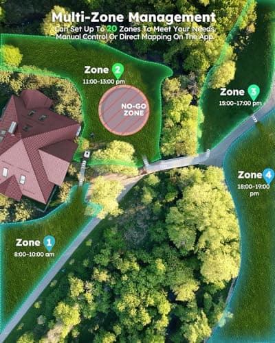 Robot Lawn Mower NO Wire - 0.22 Acre, Full Band RTK+4-Eye Vision Robotic Lawnmower, Automatic Mapping, 20 Multi-Zone Management, 3D Obstacle Avoidance, Intelligent Path Planning, ANTHBOT Genie600