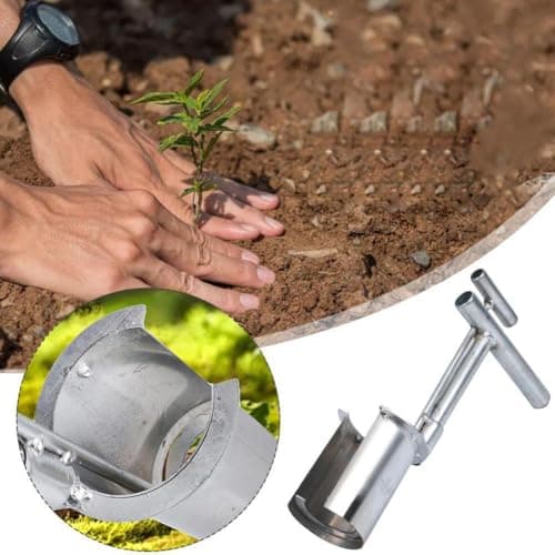 Bulb Planter Tool,Stainless Steel Fruit Tree Transplant Drilling Tool,Plant and Fruit Tree Seedling Transplanter with Long Handle,Handheld Soil Sampler,for Spring Planting Digging Transplanting