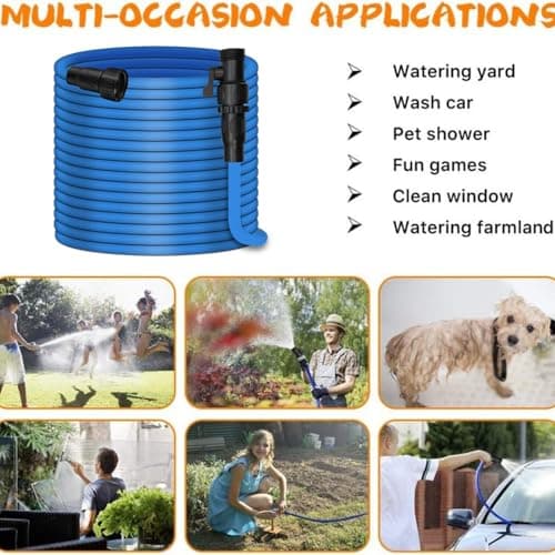 Garden Hose, 50ft Water Hose, Pliable Garden Hose with 3/4" Fittings, Water Pipe, Garden Hose useful house gifts for Outdoor Lawn Car Watering Plants (50FT)