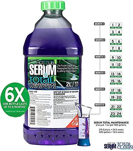 A Weekly Maintenance Hot Tub Cleaner/Clarifier/Conditioner/Softener All-in-One 2 Liter (24 Weekly doses), Inflatable Hot Tub Chemicals for Complete Hot Tub Treatment