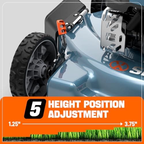Senix 144 cc Gas Lawn Mower, 20 inch 2-in-1 Push Mower with Mulching and Side Discharge, 4-Cycle Engine, 5 Position Cutting Height Adjustment for Lawn, Yard and Garden (LSPG-L5)