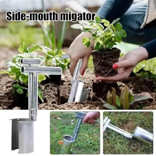 Bulb Planter Tool, 2025 New Plant and Fruit Tree Seedling Transplanter,Heavy Duty Stainless Steel Seed Planting Tools for Digging Holes Sowing Plant Bulb
