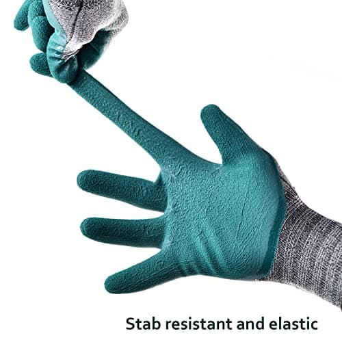 DOFOWORK Gardening Gloves - 6 Pair Gardening Gloves for Women/Men, Breathable Natural Latex Garden Gloves with Grip