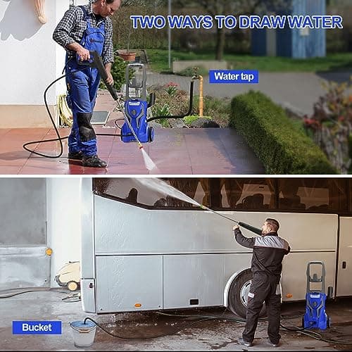 Power Washers Electric Powered 5000PSI-max 3.2GPM High Pressure Washer Car Cleaning Machine with Adjustable Spray Nozzle and Foam Cannon for Home Driveway Patio Deck, Deep Blue