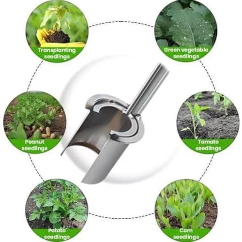 Garden Barrel Transplanter,2025 New Plant and Fruit Tree Seedling Transplanter,Stainless Bulb Planter Tool for Transplanting,Planting,Hand Seedling Transplanter Garden Digging Tool