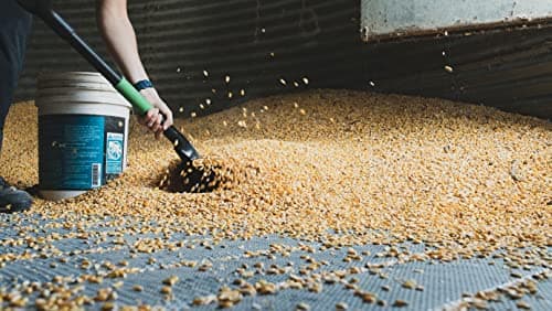 Hooyman Scoop Shovel with Lightweight Aluminum Head Construction, Ergonomic No-Slip H-Grip, D Handle, and Fiberglass Core for Moving Feed, Gardening, Land Management, Yardwork, Farming, and Outdoors