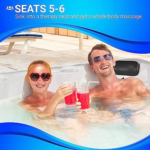 Essential Outdoor Hot Tub, 28-Jet Edgewater® 2023 Hot Tubs, Seats 5-6, Seating with Passive Therapy and Soothing Massage Features, Driftwood