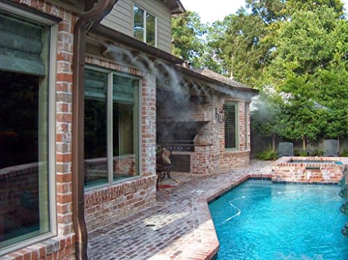 Patio Misting Kit - Pre- Assembled Misting System - Simply unpack and Attach - Cools temperatures by up to 30 Degrees - for Patio, Pool and Play Areas (48 Feet - 12 Nozzles)
