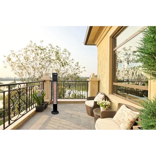 Westinghouse WES31-15110BLK Outdoor Electric Patio, Water Resistant Auto Shut Off Tip Over Switch & Overheat Protection, Freestanding Infrared Tower Heater, 47.2" x 11" x 11", Black
