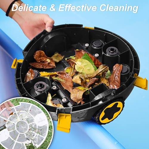 Y20 Cordless Robotic Pool Cleaner, Automatic Pool Vacuum, 90 Mins Runtime, Auto-Parking, Lightweight, Powerful Robot for Above/Inground Pool up to 1100 Sq.Ft (Black-Orange)