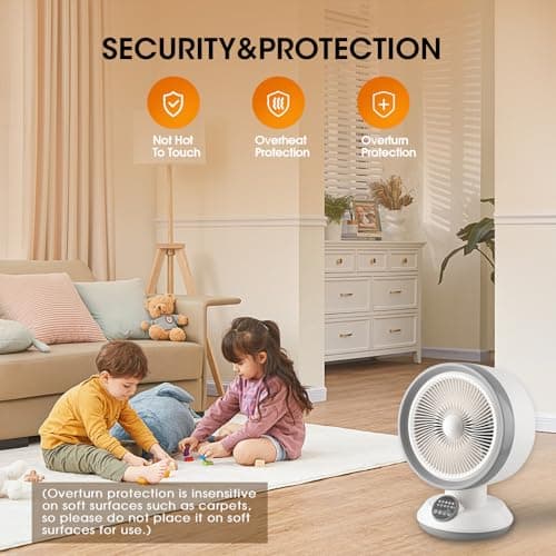 2 in 1 Heater Fan Combo, 1500W Portable Space Heater with Adjustable Temperature, Electric Cooling Fan with Oscillating,Overheat & Tip-Over Protection, Ideal for Home & Office Use
