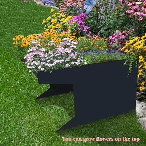 Weatherproof Robotic Lawn Mower Garage with Planter | Heavy-Duty Metal Shelter for Robotic Lawn Mower (27.56x39.37x24.41in) | UV Protection & Drainage System