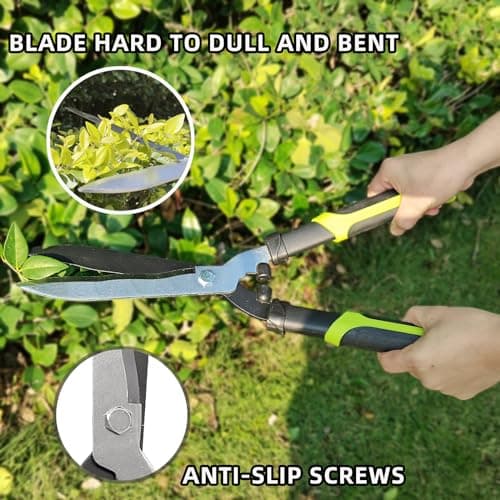 Hedge Clippers Shears Hedge Shears for Trimming Borders, Garden Tools Hedge Clippers, Bush Cutters Trimmer with Sharp Wavy Blades, Garden Shears for Hedges (19 Inch)