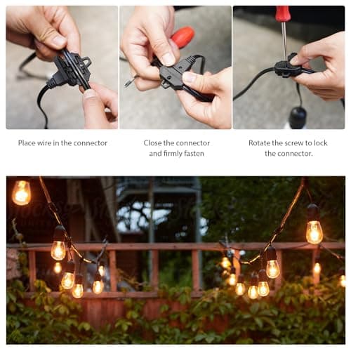 GOODSMANN LED Low Voltage String Lights 12V AC 50FT 10PCS 2W Bulbs 135 Lumens Hanging Landscape Lighting 2800K String Weatherproof Decorative Lights for Patio Lights