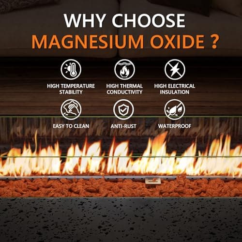 COSIEST 56 x 28 inch Outdoor Propane Fire Pit Coffee Table w Concrete Rectangle Base, CSA Certified, 50,000 BTU, Free Lava Rocks and RainCover, Fits 20lb Tank Outside, Wind Guard, Tank Cover, Gray
