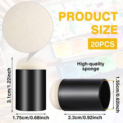 Prasacco 20 Pieces Finger Sponge Daubers, Finger Painting Sponge Craft Drawing Sponge for Arts Craft Painting Sponges for Painting Sponge Dauber for Painting Art Ink Crafts Chalk Card Making