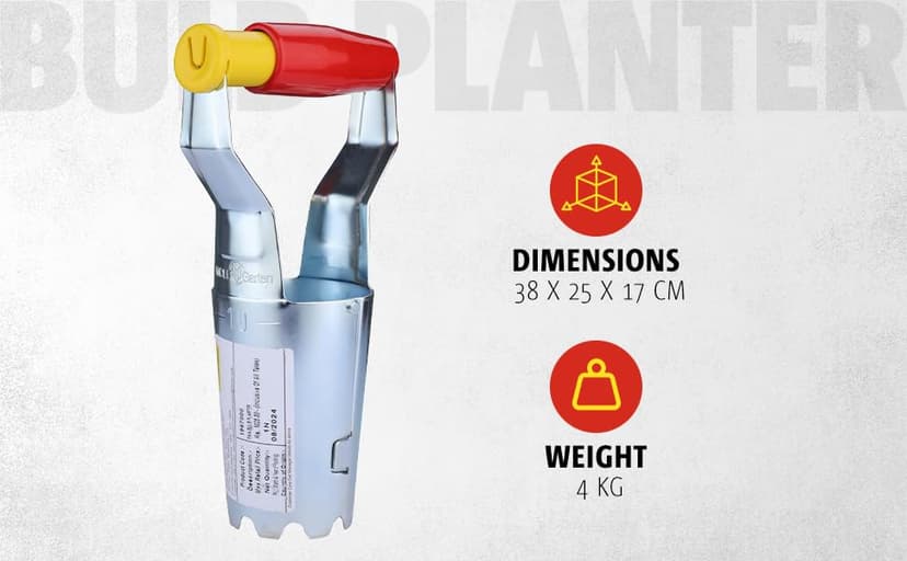 Wolf-Garten FHN Bulb Planter Fixed Hand Tool, Red, 38x2.5x1.7 cm