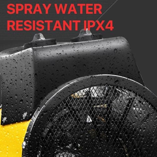 EAGLE PEAK 1500W Electrical Outdoor Heater with Thermostat, Heater for Greenhouse, Grow Tent, Garage, RV, Water Resistant IPX4, Overheat Protection Radiant Heating, Yellow