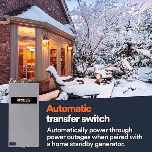 Generac RTSW400A3 400 Amp Single Phase Generator Automatic Transfer Switch - Service Entrance Rated - NEMA 3R Outdoor Rated Aluminum Enclosure - Power Management for Indoor and Outdoor Use