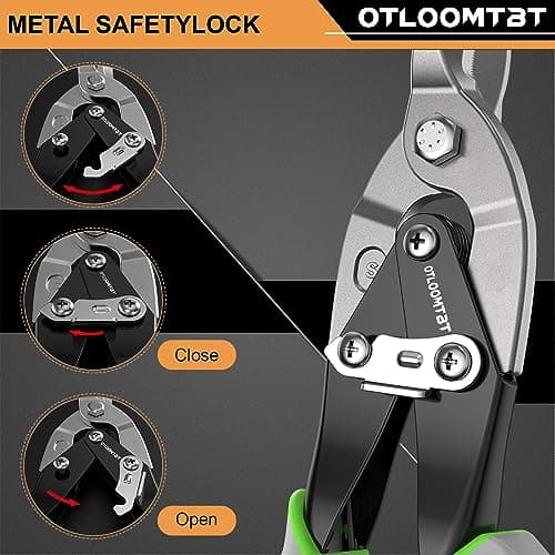 10 Inch Aviation Tin Snips - Heavy Duty Metal Cutting Shears with Safety Lock, Industrial Strength for Straight & Curved Cuts - Ideal for Sheet Metal, Copper, Metalworkers & Craftsmen