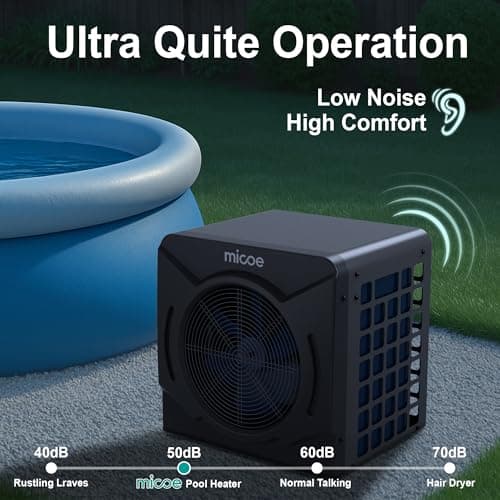 17000 BTU Energy Efficient Electric Pool Heat Pump - for Above Ground Pools Up to 15ft (8/11/15ft) & 5,000 Gallons, Ultra Quiet 50dB, 110V/120V with Easy Install Kit (17000 BTU)