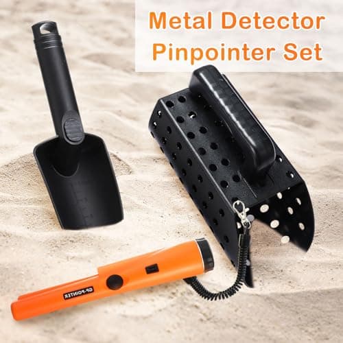Metal Detector Kit Accessories Include Metal Detector Pinpointer, Sand Sifter Scoop, Shovel Glove, Finds Bag, Semi Waterproof Detection Handheld Pin Pointer Wand Accessories for Adult Treasure Hunting