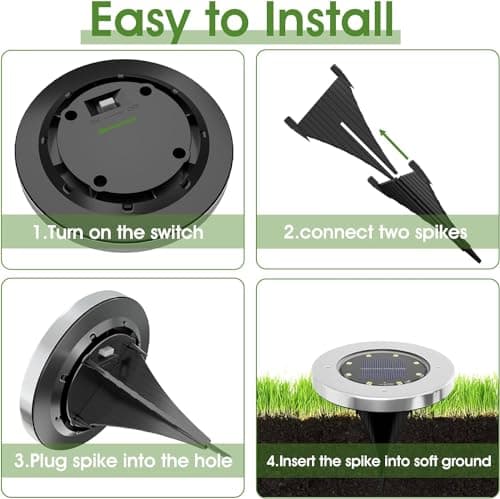 INCX Solar Lights Outdoor Waterproof,16 Pack Solar Lights for Outside, Solar Garden Lights Landscape Lighting for Patio Pathway Lawn Yard Deck Driveway Walkway, Cold White