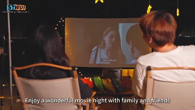 Outdoor-Projector-Screen-with-Stand - 120 inch Portable Projector Screen Indoor Outdoor Projector Screens 16:9 4K HD Lightweight Movie Screen with Carry Bag for Backyard Movie Night