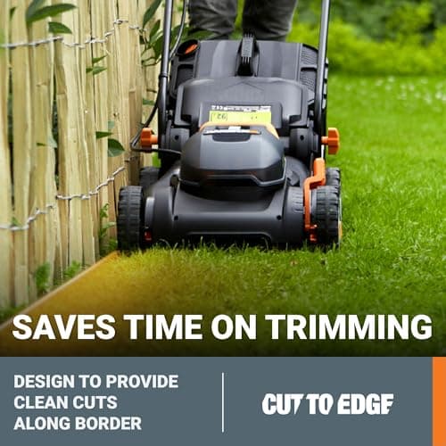 WORX 40V 17" Cordless Lawn Mower for Small Yards, 2-in-1 Electric Mower Cuts Quiet, Compact & Lightweight Push Lawn Mower with 7-Position Height Adjustment – 2 Batteries & Charger Included