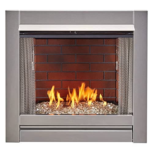 Vintage Red Ceramic Fiber Brick Panel for 450 Series Outdoor Fireplace Insert - Model FLB450-VR, Realistic Hand-Painted Design