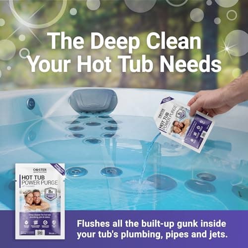 Power Purge Hot Tub Jet Cleaner w/Towel - Deep Hot Tub Cleaner for Jets, Tubes, Plumbing - for Standard & Inflatable Spas - Removes Gunk Buildup for Crystal Clear Water - Made in USA (Kit)