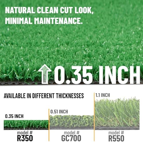 Ottomanson Artificial Grass Turf 6'6" x 9'2" Indoor Outdoor Faux Grass Rug with Drainage Holes, Customizable with Extra Long Size Options, Perfect for Patio Lawn Balcony Weddings Photoshoot Backdrop
