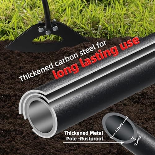 Hollow Garden Hoe - Heavy Duty Triangle Weed Hoes for Gardening,68" Adjustable Long Handle, Sharp Blade Hand Weeding Tool for Vegetable Gardens, Flower Beds, Lawn Edges & Tight Spaces