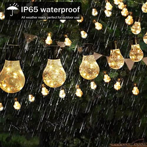 14ft Battery Operated 20 Hanging Bulb 100 LED String Lights, Vintage Commercial Battery Outdoor Lights for Indoor Outdoor Decorations Home, Bedroom, Patio, Balcony, Christmas Party (8 Modes)