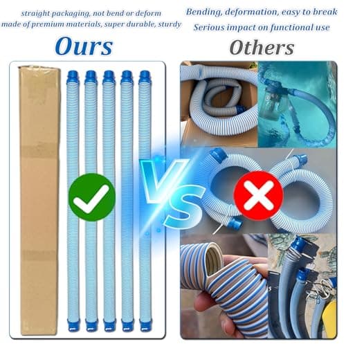One Year Warranty 5 Pack Premium R0527700 Pool Cleaner Hoses, Twist Lock Pool Vacuum Hose Replacement Kit Compatible with Zodiac Baracuda MX6,MX8,X7,T3,T5 Swimming Pool Cleaner