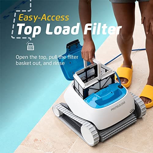 Dolphin Proteus DX3 Automaitc Robotic Pool Vacuum Cleaner, Wall Climbing, Active Scrubber Brush, Ideal for In-ground Pools up to 33 FT in Length