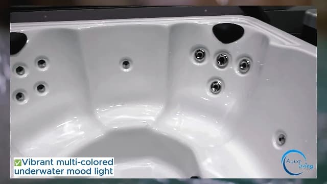 Hudson Bay HB19 6-Person Hot Tub with 19 Therapy Jets and Digital Controls – White Acrylic Interior and Mocha Exterior Cabinet - Ideal for Backyard Relaxation and Hydrotherapy