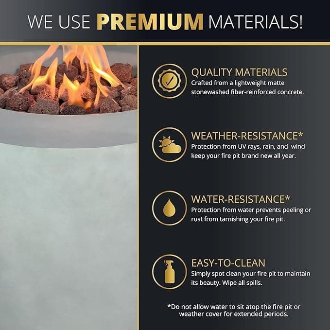 32" All in One Smokeless Fire Pit Table with Lid, Outdoor Round Patio Gas Fire Pit, 50,000 BTUs,Alloy Steel Finish,Propane Fire Table with Lava Rocks&Weatherproof Cover,Complete Accessories