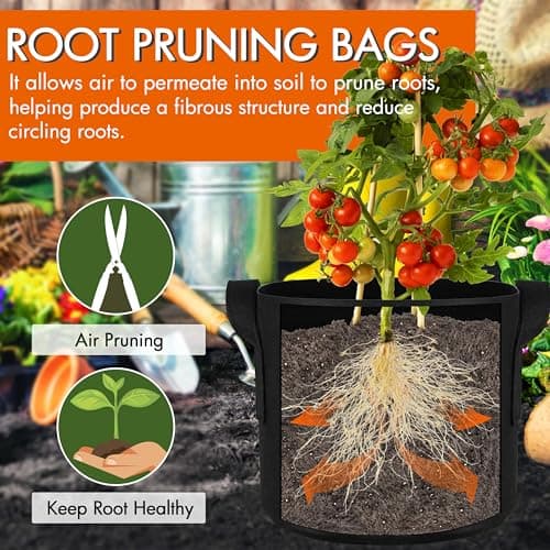 Gardzen 2-Pack 50 Gallon Grow Bags, Aeration Fabric Pots with Handles, Pot for Plants