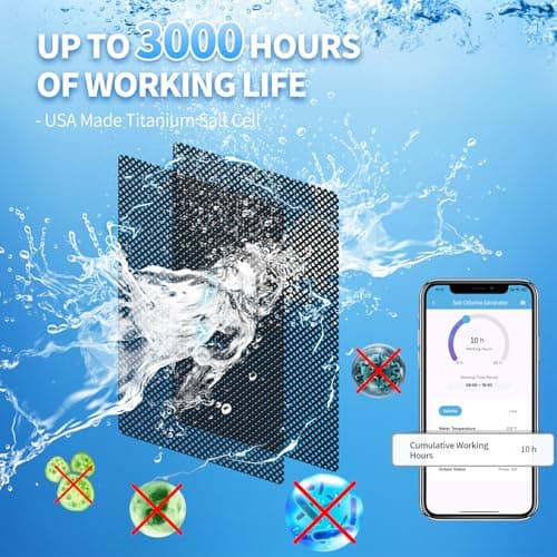 WiFi Salt Chlorine Generator, Briidea Chlorine Generator with USA Titanium Salt Cell, Designed for Hot Tubs & Swim Spas Up to 2,000 Gallons, Advanced APP Remote Control