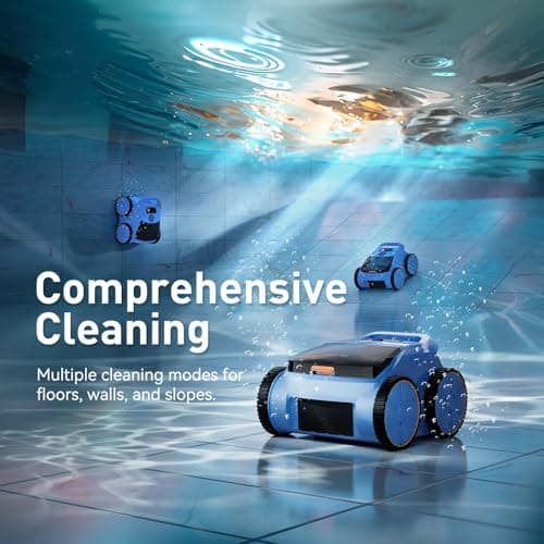 Pool Vacuum for Above Ground Pool Made by Seauto, Pool Vacuum for Inground Pools Cleans Up to 2100 Sq.ft, Pool Robot Vacuum Lasts Up to 180 Mins, Pool Cleaner for Wall, Floor and Auto Mode