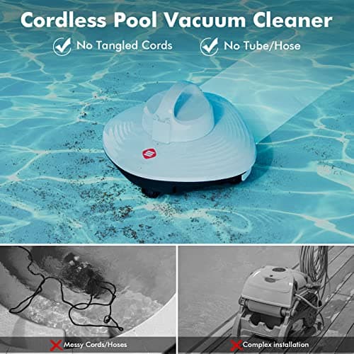 HYDRUS Robotic Cordless Pool Vacuum Cleaner with Brushless Motor,Powerful Pool Robot for Above Ground Pools, Up to 90 Mins Runtime, Self-Parking, Robot Vacuum for Summer Inground Flat Pool up to 50 Ft