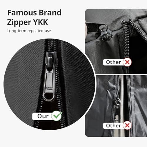 QH.HOME [2025 Upgraded Tear-Resistant Fabric] Patio Heater Covers, with Exclusive Windproof Design and Robust YKK Zippers, Resistant to all Types of Weather, 89"H x 33"D x 19"W, Black