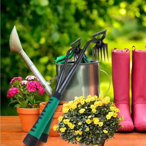 2PCS Weed Puller Tool, 16in Gardening Hand Weeder Tool, 2024 Upgrade Weeding Artifact Uprooting Weeding Tool, 6Teethes Dual Purpose Manual Weed Remover Tool Weed Pulling Tool for Garden