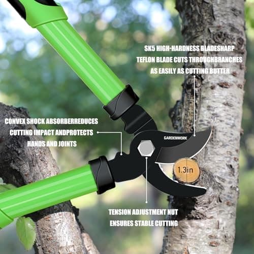 16'' Loppers for Tree Trimming,Tree Branch Cutter with SK5 Sharp Blade,1.3''Cutting Capacity for Shrubs and Bushes